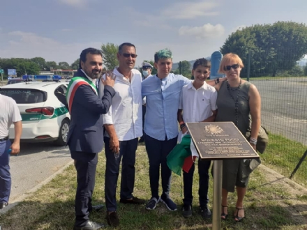 MONCALIERI - Inaugurata la rotatoria in ricordo di Modesto Pucci