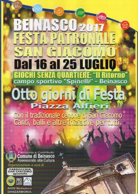 BEINASCO - Dal 16 luglio via ai festeggiamenti della festa patronale di san Giacomo