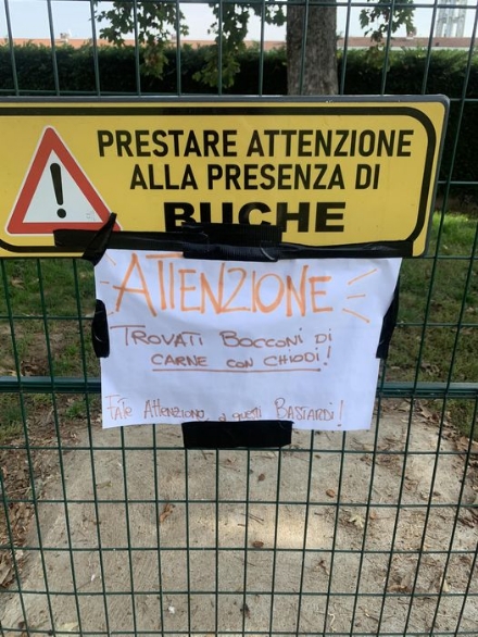 NICHELINO - Bocconi 'corretti' con chiodi nell'area cani di via Pateri