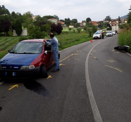 MONCALIERI - Incidente in strada Pecetto: ferito un motociclista