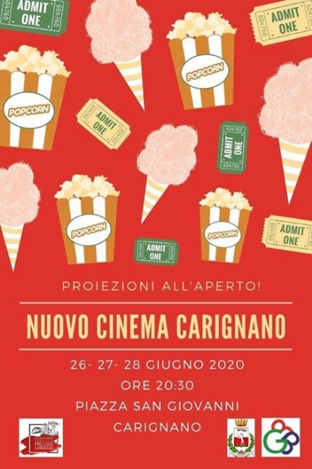 CARIGNANO - Tre giorni di cinema all'aperto in piazza San Giovanni