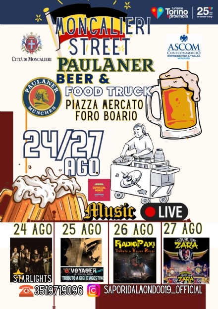 MONCALIERI - Conto alla rovescia per lo Street Paulaner: una festa della birra a Borgo Mercato