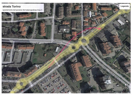ORBASSANO - Lavori in corso, spostato il capolinea della linea 5 per lasciare spazio ai cantieri