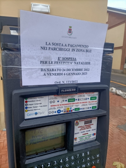 ORBASSANO - Il Comune interrompe il pagamento della zona blu e la ztl per le Feste