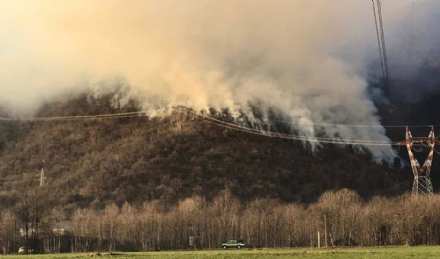 SANGANO - Incendio a Pietraborga, il fronte si amplia: 20 squadre impegnate