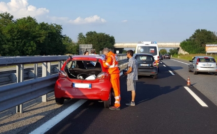 CANDIOLO-VOLVERA - Incidente stradale sul raccordo: un ferito