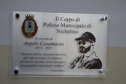 NICHELINO - Una targa per ricordare Angelo Casamassa, vigile prematuramente scomparso