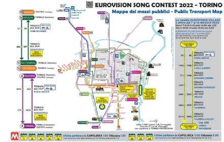 EUROVISION - La mappa del potenziamento dei trasporti pubblici per raggiungere la kermesse