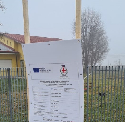 CANDIOLO - Iniziati i lavori di ampliamento della scuola materna