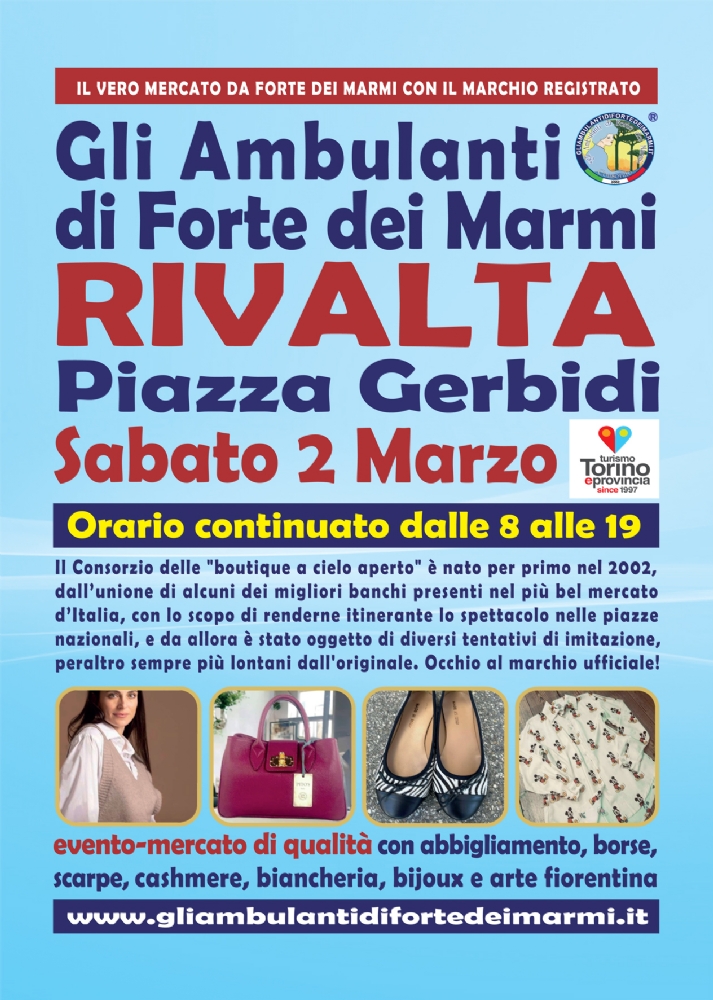 RIVALTA - «Gli Ambulanti di Forte dei Marmi®» sabato 2 marzo - FOTO
