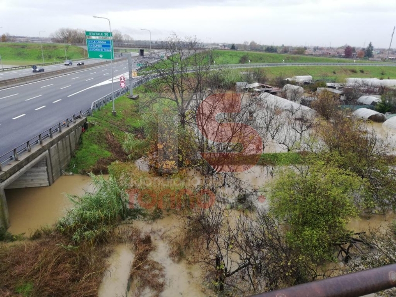 ALLERTA ROSSA MALTEMPO - Il Chisola esonda tra Moncalieri e Vinovo. Massima attenzione per il Po - FOTO