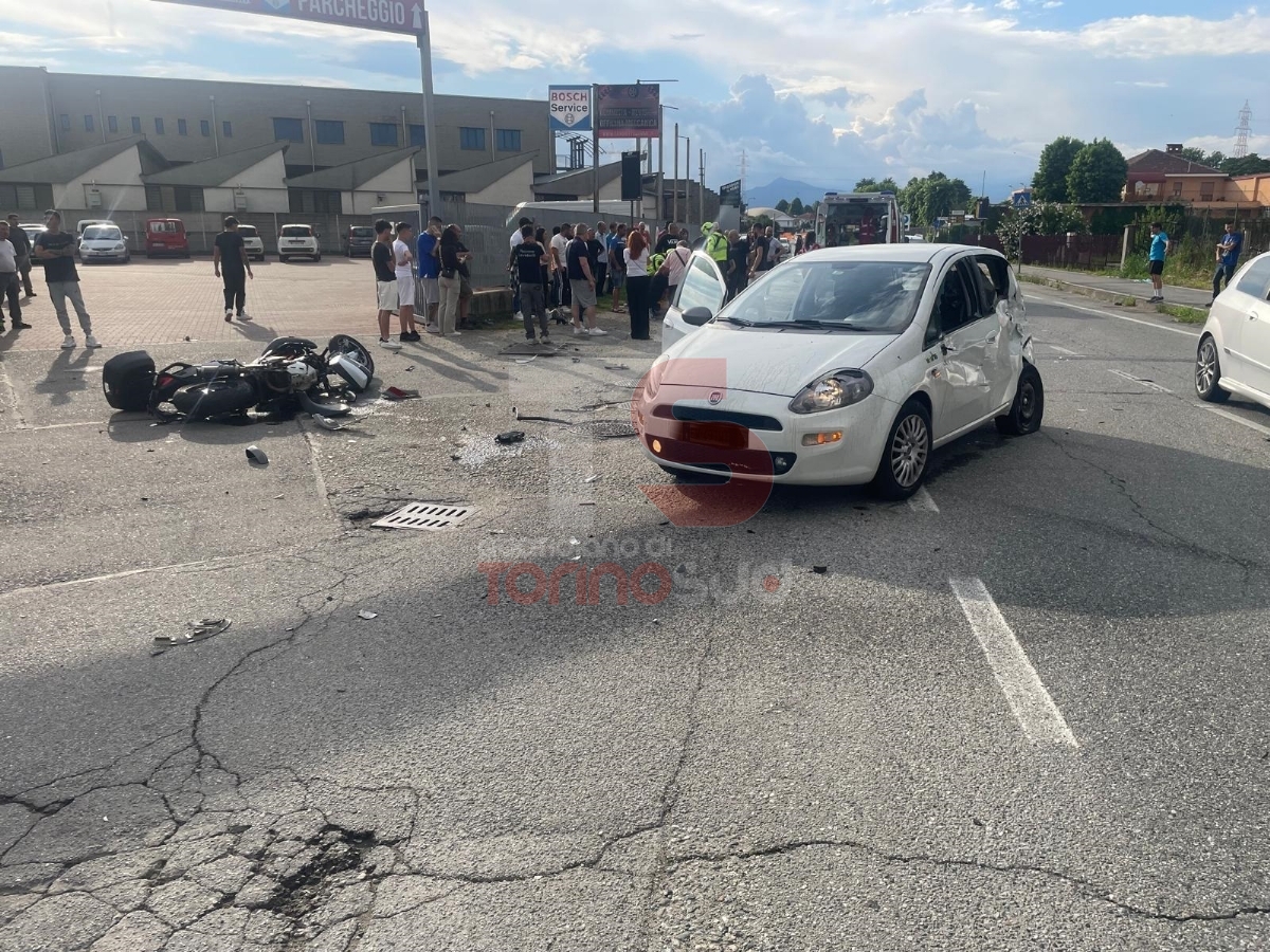 ORBASSANO - Grave incidente in strada Borgaretto: 25enne motociclista al Cto in codice rosso