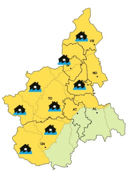 MALTEMPO - Esonda il Po a Pancalieri, provinciale chiusa. Massima attenzione e allerta gialla
