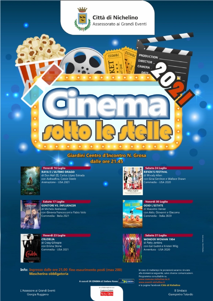 NICHELINO - Torna «Cinema sotto le stelle» al Centro Grosa