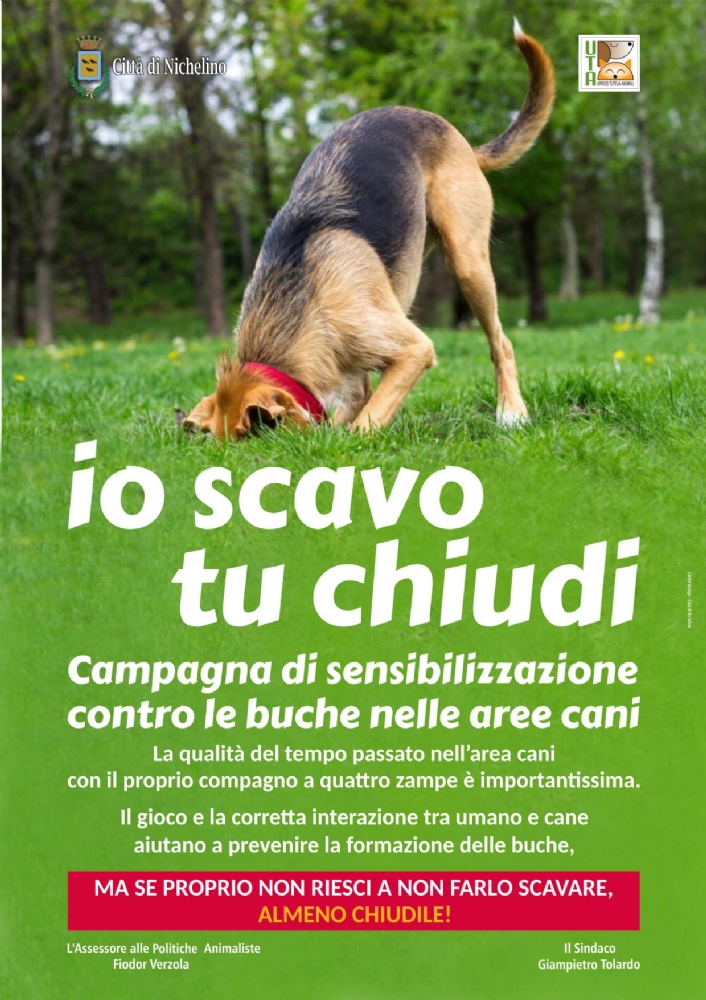 NICHELINO - Parte la campagna «Io scavo, tu chiudi» per «riparare» i buchi lasciati dai cani