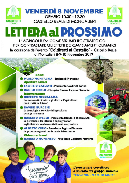 MONCALIERI - Coldiretti al Castello per conoscere la buona agricoltura e il mercato a km 0