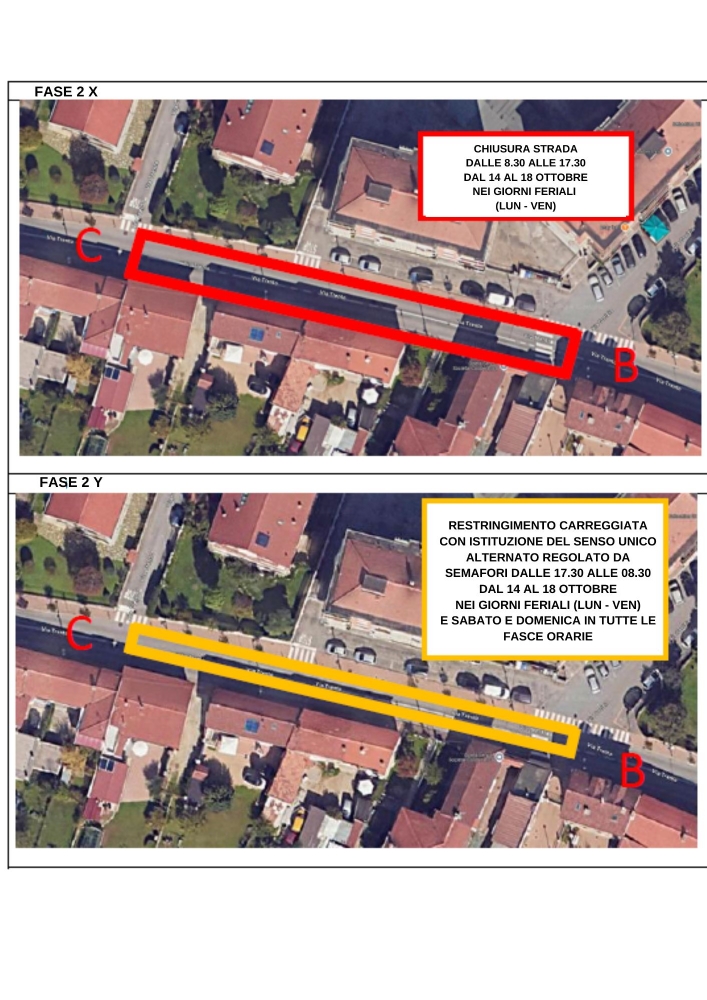 ORBASSANO - Finiti i lavori di rifacimento del marciapiede di strada Volvera, aperto il cantiere in via Trento