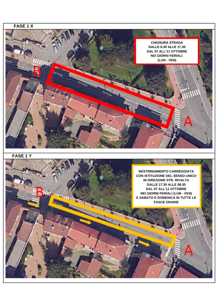 ORBASSANO - Finiti i lavori di rifacimento del marciapiede di strada Volvera, aperto il cantiere in via Trento