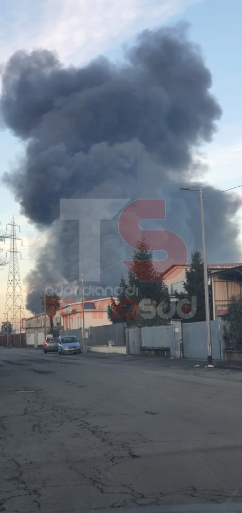 DISASTRO A BEINASCO - A fuoco il capannone di un'azienda di riciclaggio plastica: paura per l'inquinamento ambientale - FOTO
