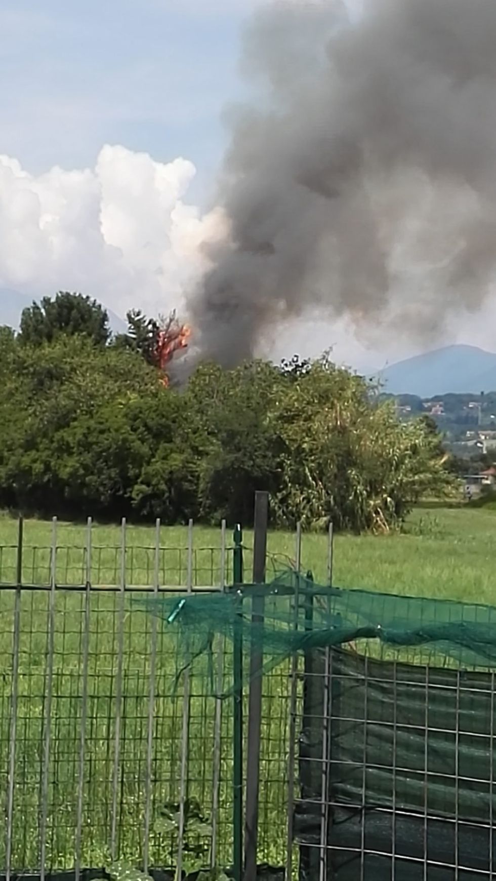 BRUINO - Incendio all'ora di pranzo in via Gonin: a fuoco sterpaglie e rifiuti