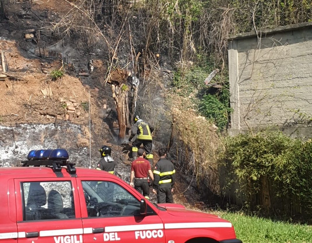 BEINASCO - Incendio nella boscaglia lungo il Sangone